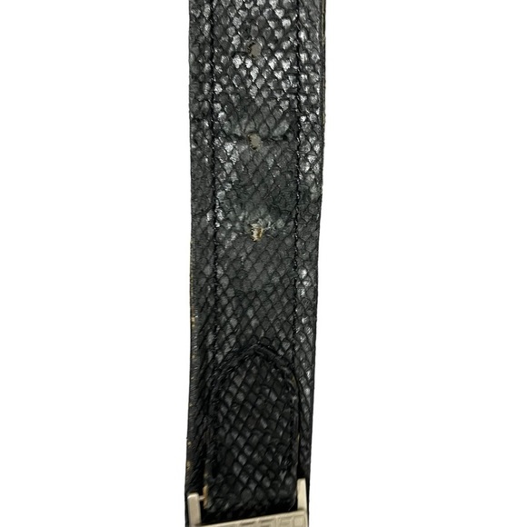 Gianni Versace Crocodile Skin Leather Belt Black Silver Hardware - Picture 6 of 6